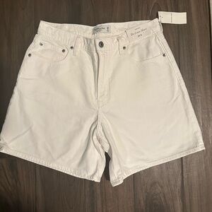 Abercrombie & Fitch Women's White Jean Shorts, The Loose Short